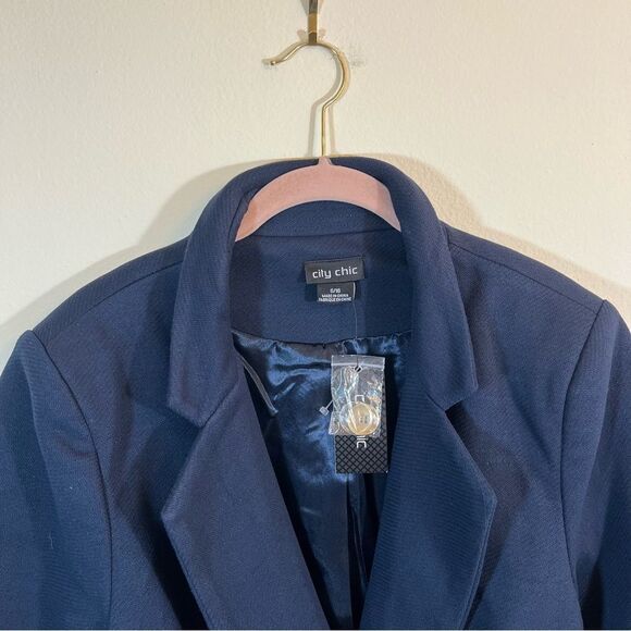 City Chic Women’s Navy Blue Mia Coat 16 NWT - Picture 5 of 15
